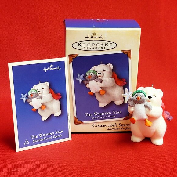 Hallmark The Wishing Star Snowball and Tuxedo 2002 Christmas Bear Penguin Orname - Picture 1 of 13